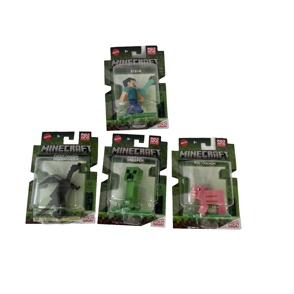 Mattel Minecraft Micro Collection Mini Figures‎ 2" Lot of 4 NEW Cake Toppers